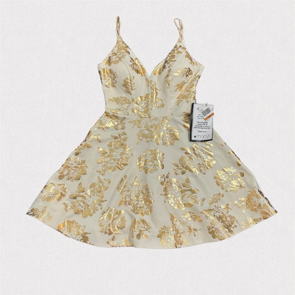 B Darlin Womens Zippered Floral Spaghetti Strap Dress, Size 3/4, NWOT - Picture 4 of 10